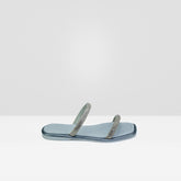 WOMENS G METAL FLAT DIAMANTE STRAPPY CASUAL CHAPPALS