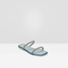 WOMENS G METAL FLAT DIAMANTE STRAPPY CASUAL CHAPPALS