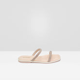 WOMENS PEACH FLAT DIAMANTE STRAPPY CASUAL CHAPPALS