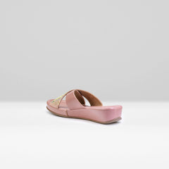 WOMENS WEDGE HEEL CROSS STRAP COMFORT SLIP-ON