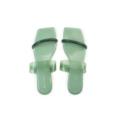 WOMENS GREEN FLAT CASUAL CHAPPALS