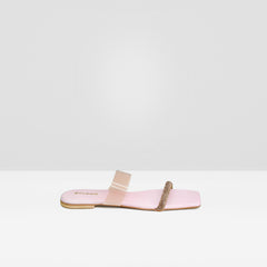 WOMENS PEACH FLAT CASUAL CHAPPALS
