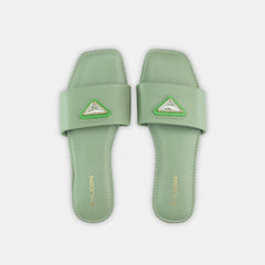 SYLCON Women's Floral Square-Toe Slip-On Sandals