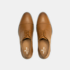 WEST ISLE MEN TAN SOLID HANDCRAFTED LEATHER FORMAL DERBYS