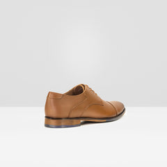WEST ISLE MEN TAN SOLID HANDCRAFTED LEATHER FORMAL DERBYS