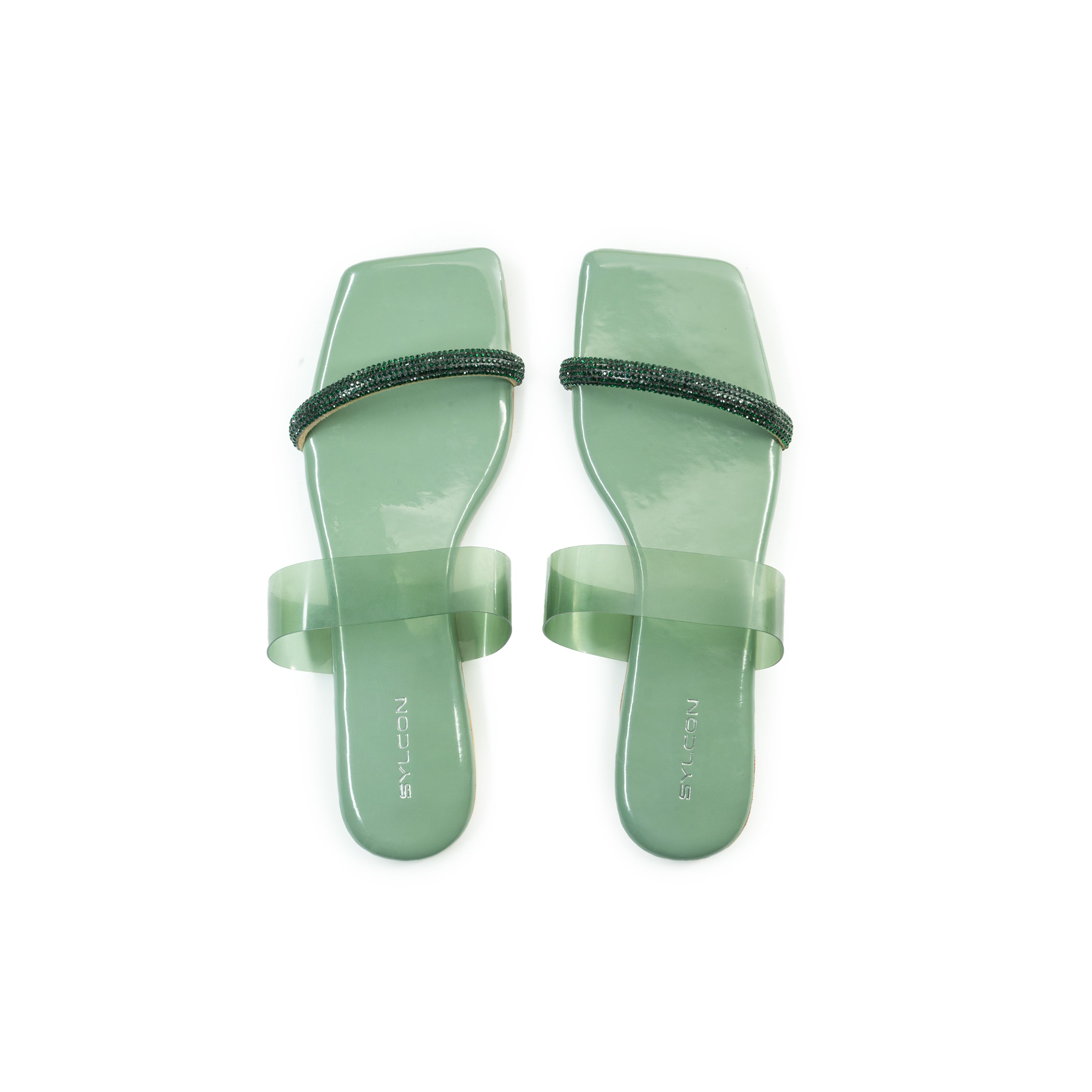 WOMENS GREEN FLAT CASUAL CHAPPALS