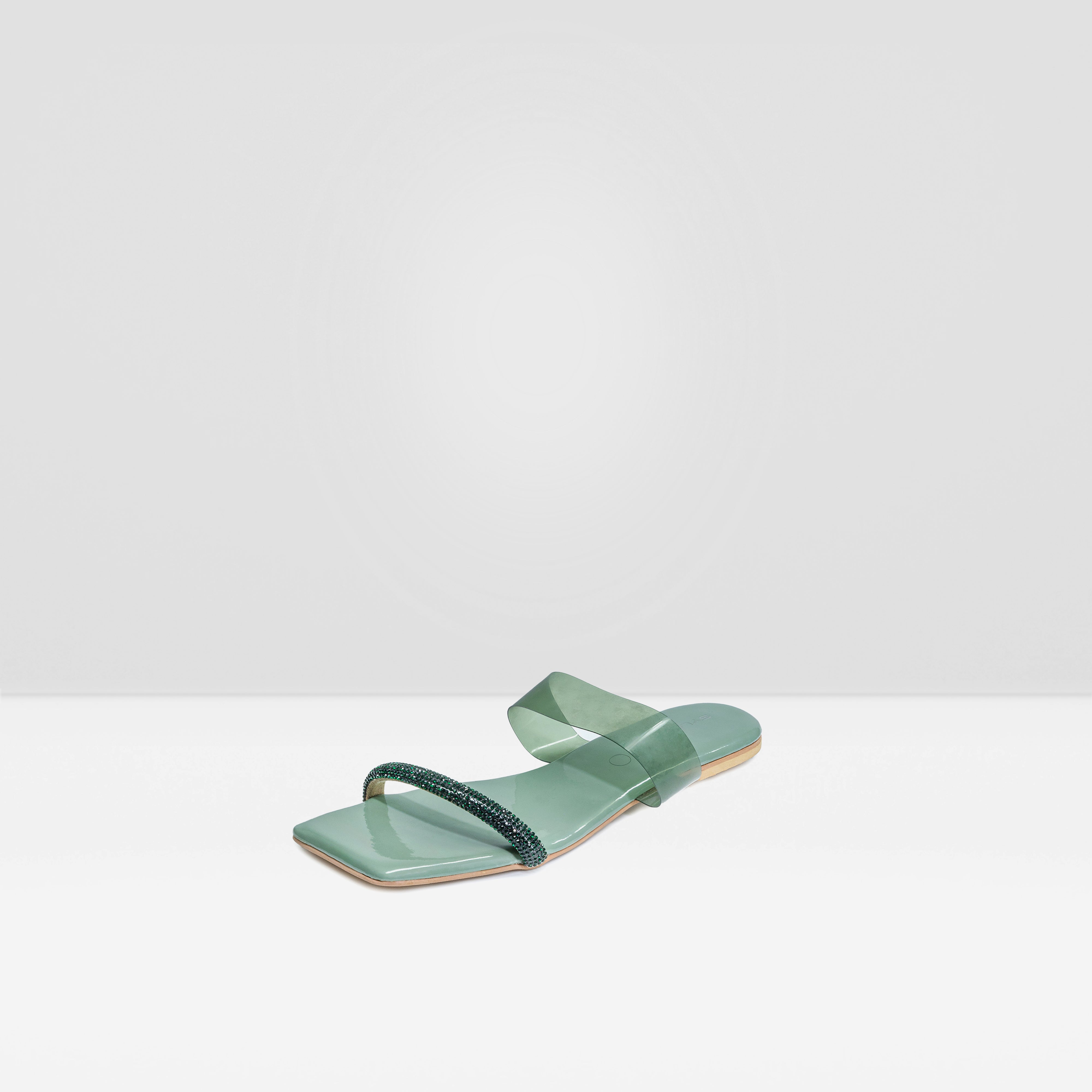 WOMENS GREEN FLAT CASUAL CHAPPALS