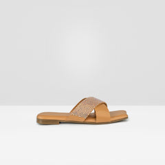 Women's Tan Sleek and Simple Casual Sandals