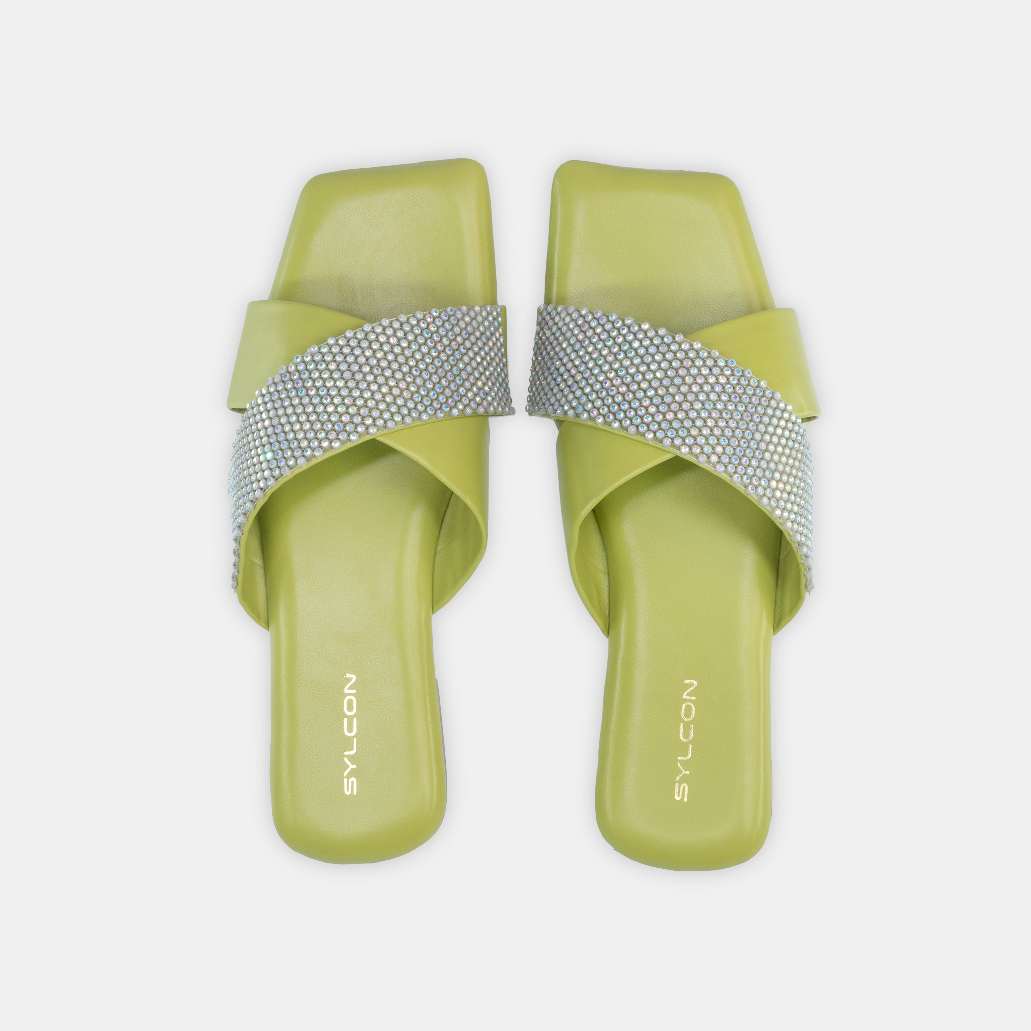 Women's Light Green Sleek and Simple Casual Sandals