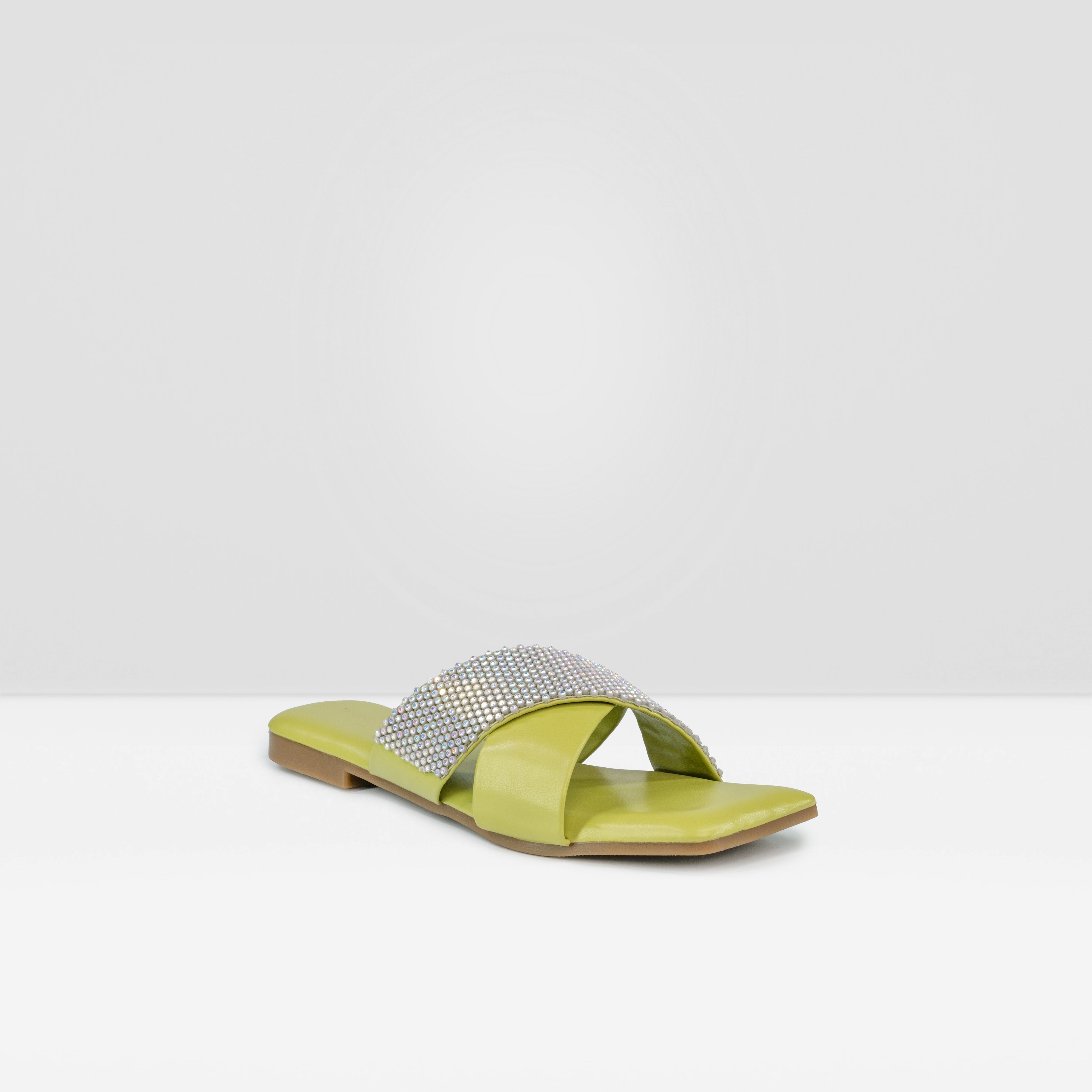 Women's Light Green Sleek and Simple Casual Sandals