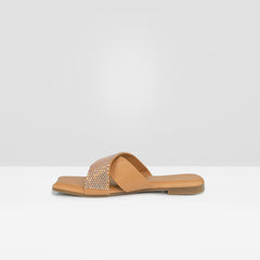 Women's Tan Sleek and Simple Casual Sandals