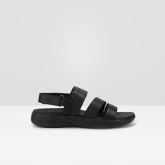 WEST ISLE MEN BLACK CASUAL LEATHER SANDAL