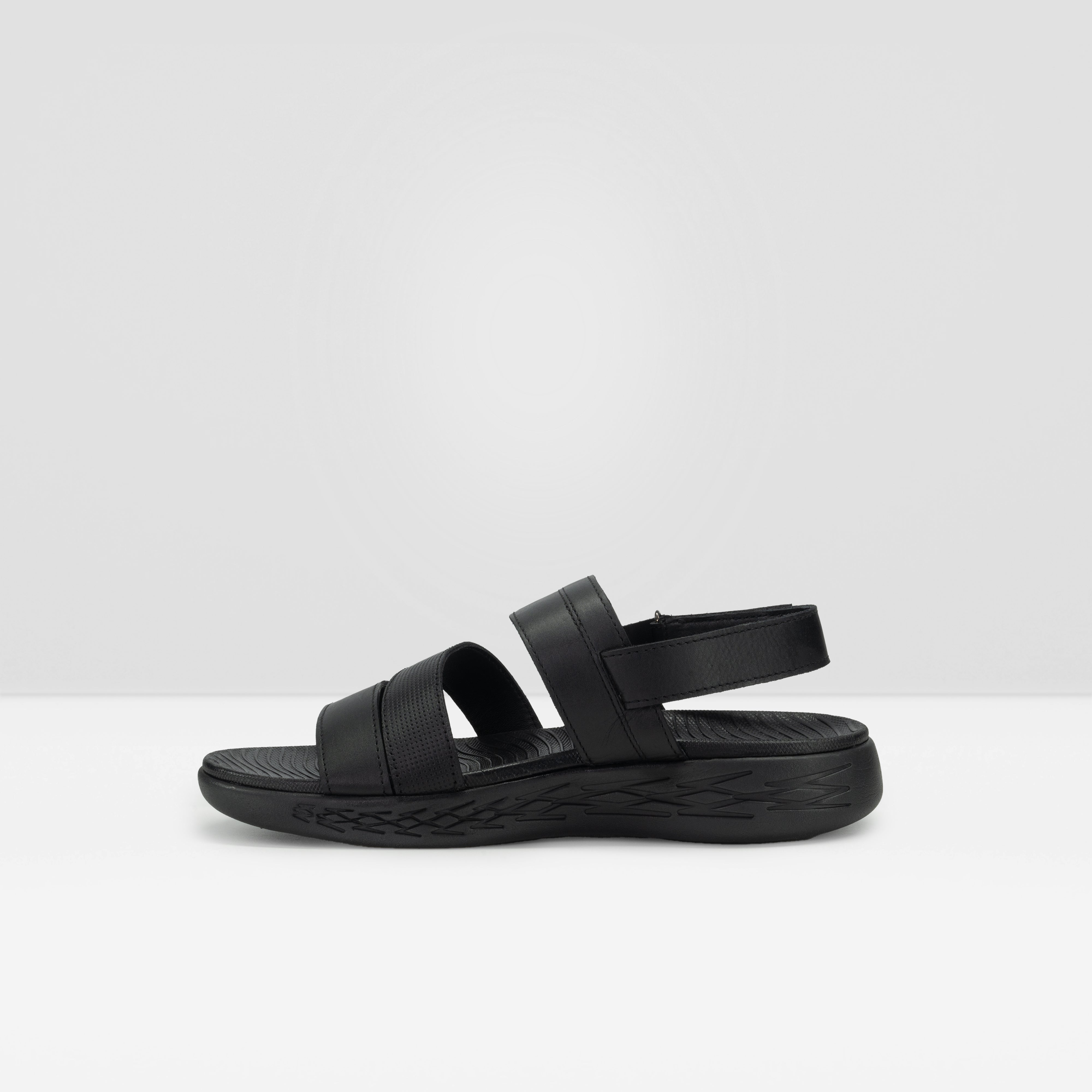 WEST ISLE MEN BLACK CASUAL LEATHER SANDAL