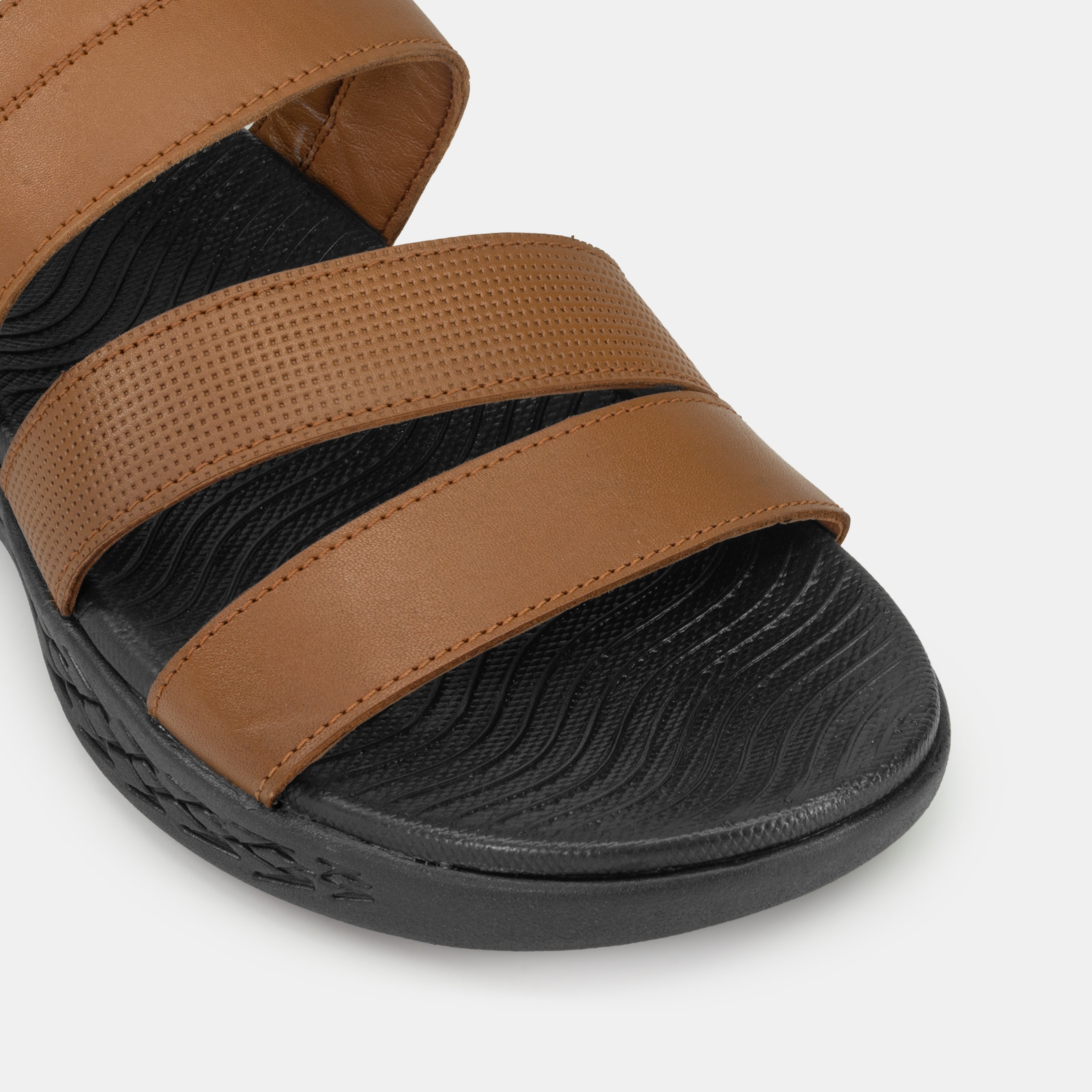 WEST ISLE MEN TAN CASUAL LEATHER SANDAL