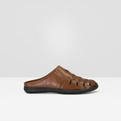 WEST ISLE MEN TEXTURED LEATHER SHOE-STYLE SANDALS