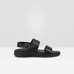 WEST ISLE MEN BLACK CASUAL LEATHER SANDAL