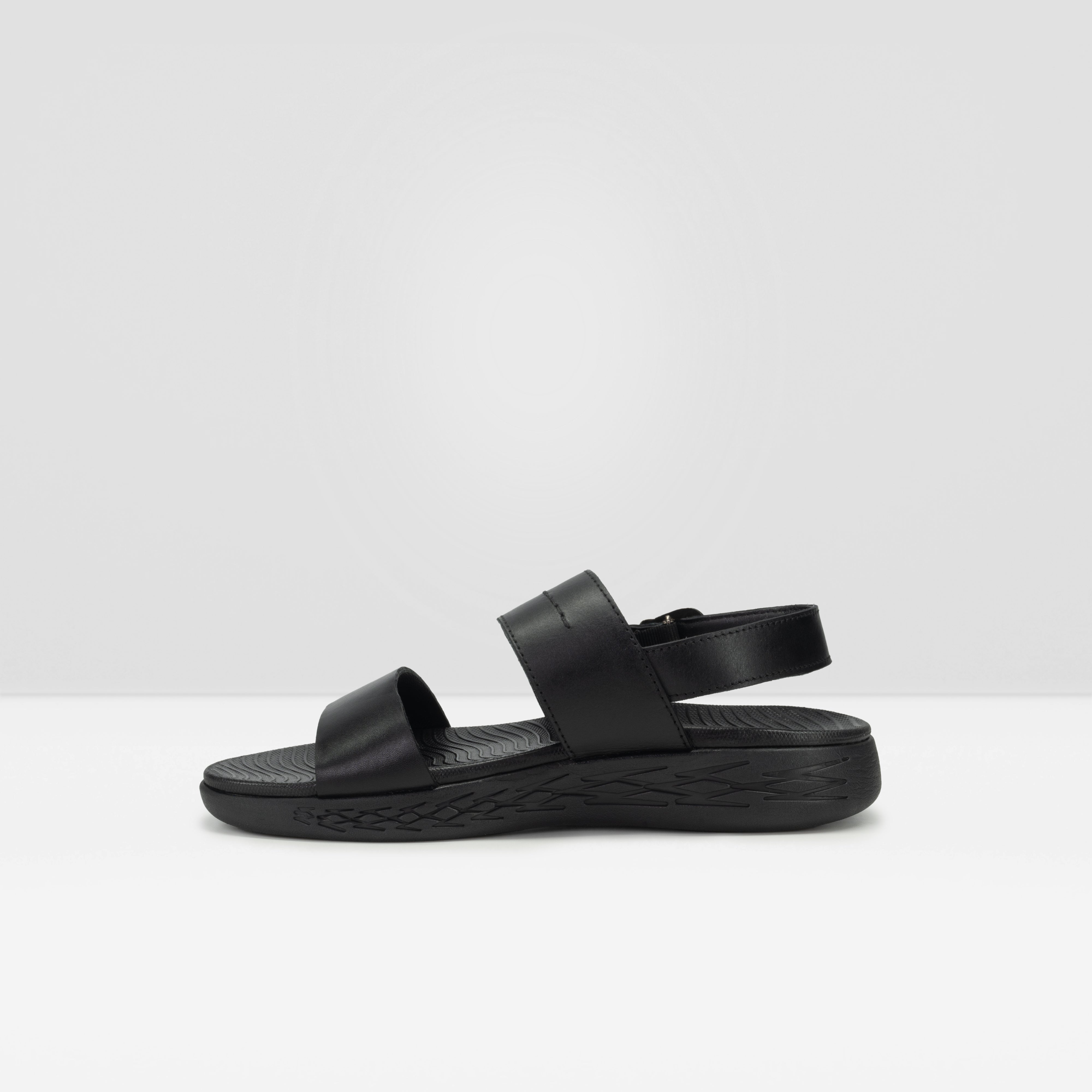 WEST ISLE MEN BLACK CASUAL LEATHER SANDAL